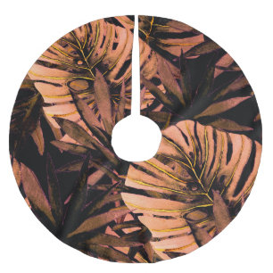 Tropical leaves watercolor, seamless swimwear desi brushed polyester tree skirt