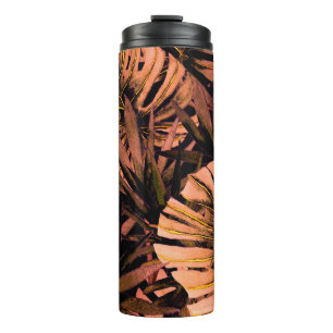Tropical leaves watercolor, seamless swimwear desi thermal tumbler