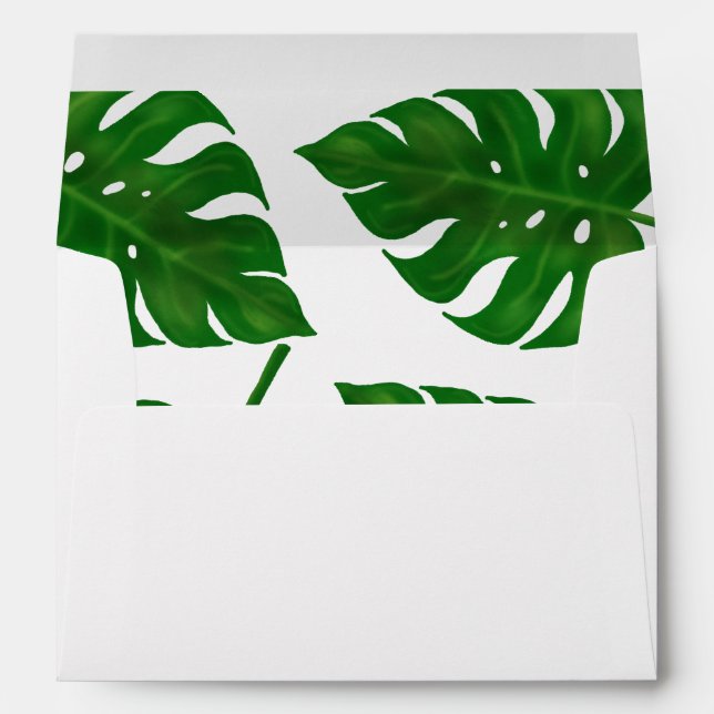 Tropical Leaves | Wedding Envelope (Back (Bottom))