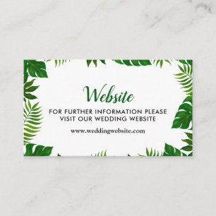Tropical Leaves Wedding Website Enclosure Card