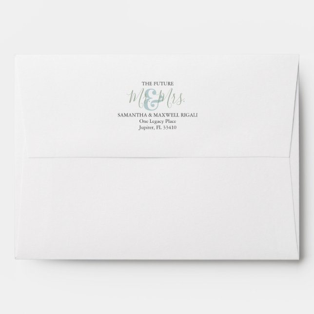 Tropical Leaves Weddings Return Address Envelopes (Back (Top Flap))