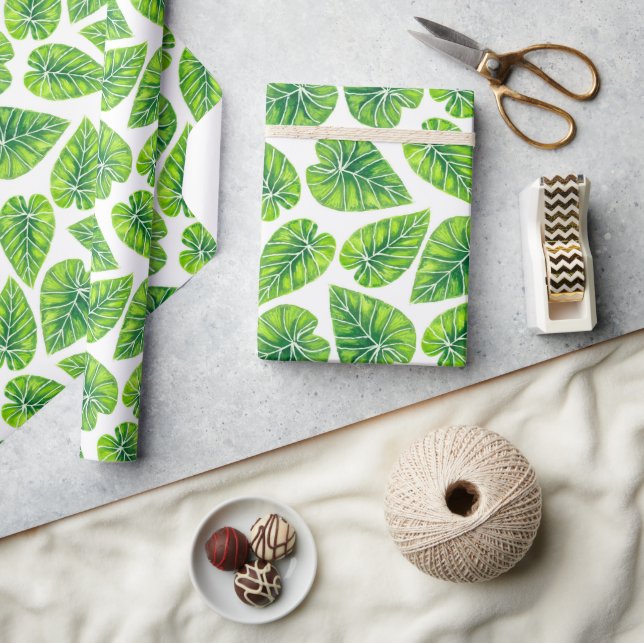 Tropical leaves wrapping paper (Crafts)