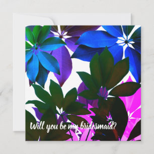 Tropical Leavse Bridesmaid Wedding Card