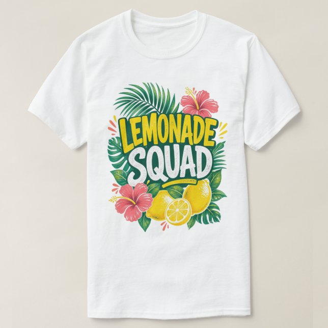 Tropical Lemonade Squad Summer T-Shirt (Design Front)