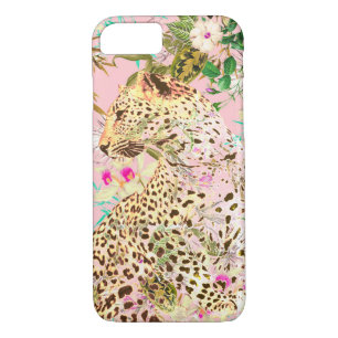 Tropical leopard print floral Hawaiian pattern Case-Mate iPhone Case