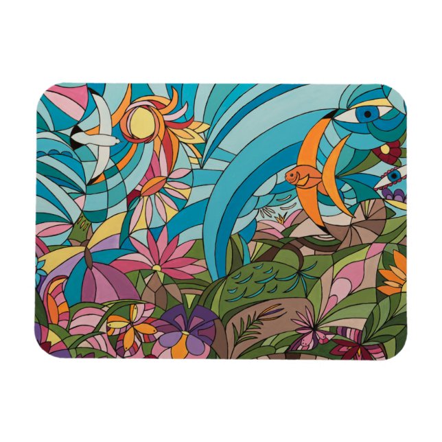 Tropical life decorative panneau magnet (Horizontal)