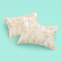 Tropical Light Cream Yellow Monstera Jungle Leaves
