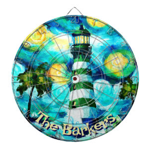 Tropical Lighthouse Coastal Nautical Personalised Dartboard