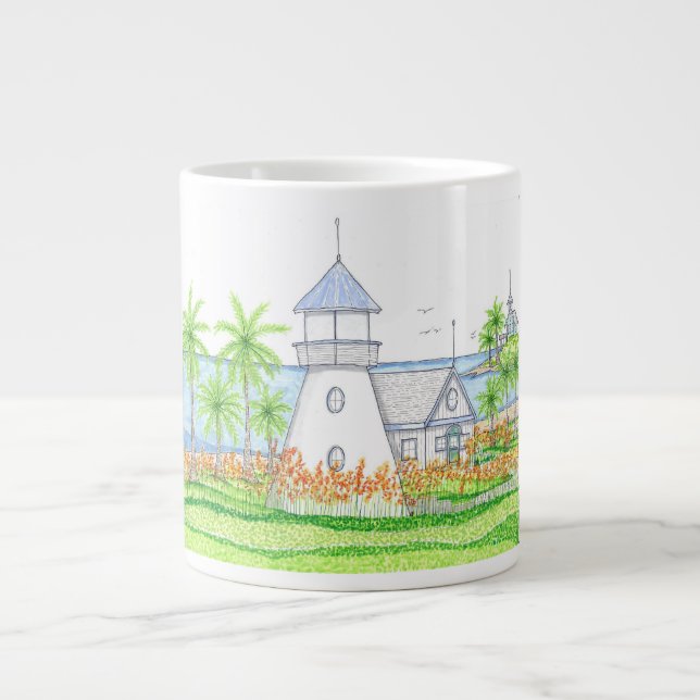 Tropical Lighthouse Jumbo Mug (Front)