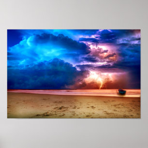Tropical Lightning Storm Poster