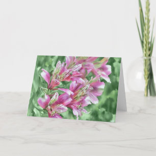 Tropical Lily Flowers Floral Art Note Card