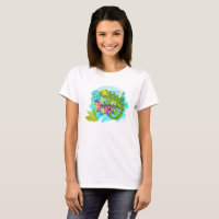 Tropical Lizard with Flowers