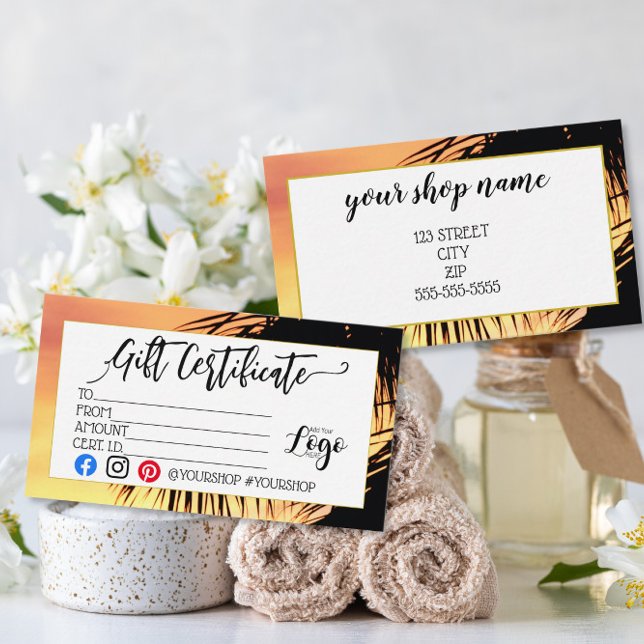 tropical LOGO Business gift certificate marketing (Creator Uploaded)