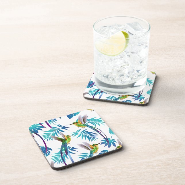 Tropical Long Tail Hummingbirds Coaster (Right Side)