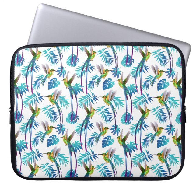 Tropical Long Tail Hummingbirds Laptop Sleeve (Front)