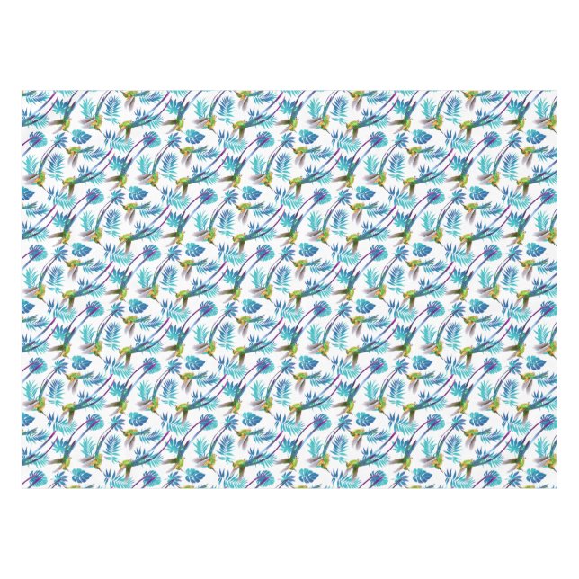 Tropical Long Tail Hummingbirds Tablecloth (Front (Horizontal))