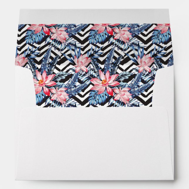 Tropical Lotus Flower Pattern Envelopes (Back (Bottom))