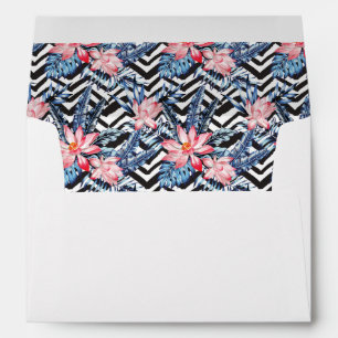 Tropical Lotus Flower Pattern Envelopes