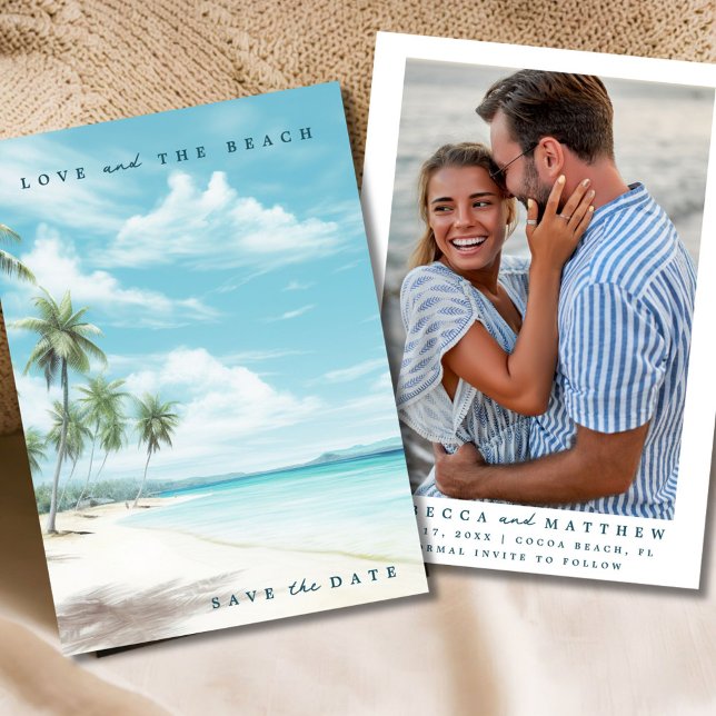 Tropical Love and the Beach Photo Wedding  Save The Date (Tropical Love and the Beach Photo Wedding Save The Date)