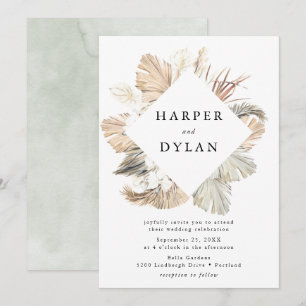 Tropical Love Watercolor Floral Wedding Invitation