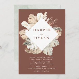 Tropical Love Watercolor Floral Wedding Invitation
