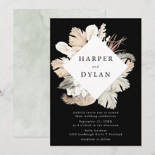 Tropical Love Watercolor Floral Wedding Invitation