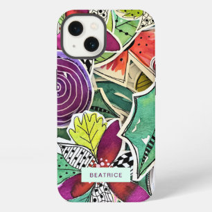 Tropical Lowers Leaves Girly all-over print iPhone 13 Case