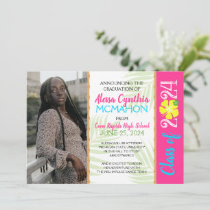 Tropical Luau 3 Photo Graduation Announcement