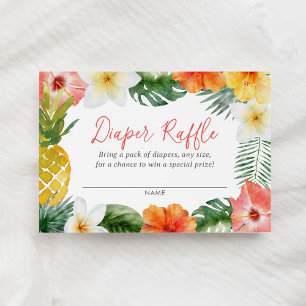 Tropical Luau Baby Shower Diaper Raffle Ticket Enclosure Card