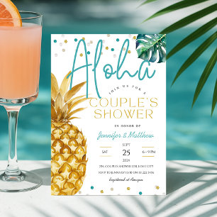 Tropical Luau Beach Aloha Summer Couples Shower  Invitation