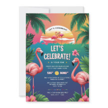 Tropical Luau Birthday Bash Invitation