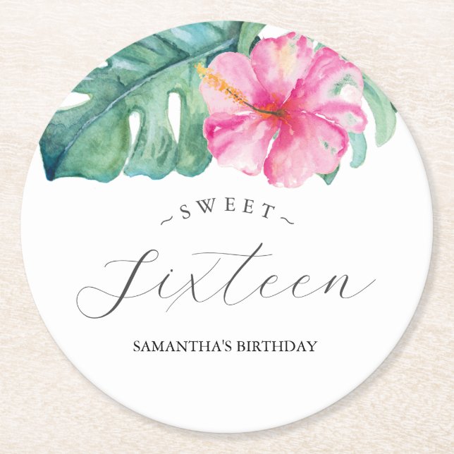 Tropical Luau Custom Coasters (Front)