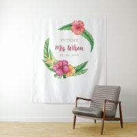 Tropical Luau Hibiscus Bridal Shower Backdrop