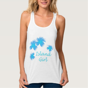 Tropical Luau Island Girl Floral Flowy Tank