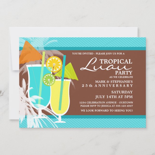 Tropical Luau Party Invitations (Front)