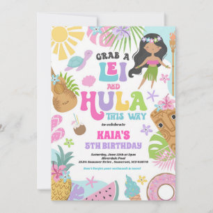 Tropical Luau Pool Birthday Summer Party Invitation