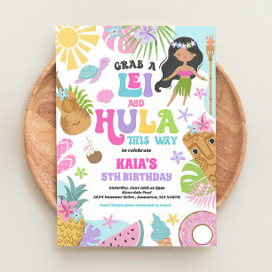 Tropical Luau Pool Birthday Summer Party Invitation