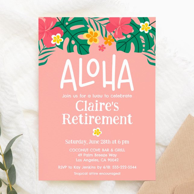 Tropical Luau Retirement Party Invitation (Creator Uploaded)