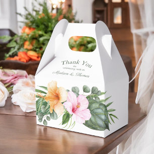 Tropical Luau Watercolor Wedding and Party Favour Box