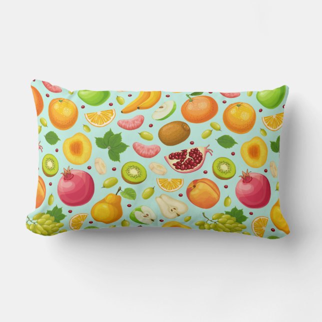 Tropical Lumbar Fruit Pillow (Front)