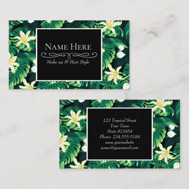 Tropical lush floral business card (Front/Back)