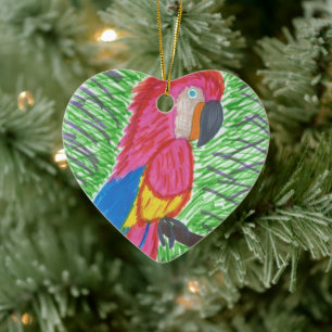 Tropical Macaw Ceramic Tree Decoration