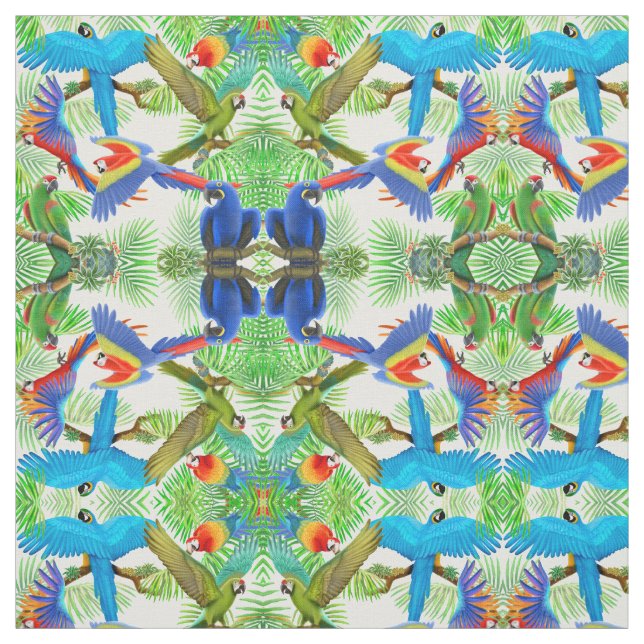 Tropical Macaw Parrot Jungle Fabric (Swatch)