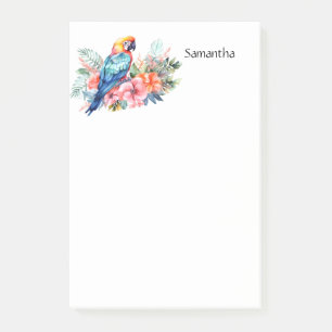 Tropical Macaw Parrot Personalised  Post-it Notes