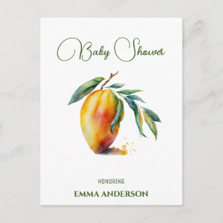 Tropical Mango | Baby Shower Announcement Postcard