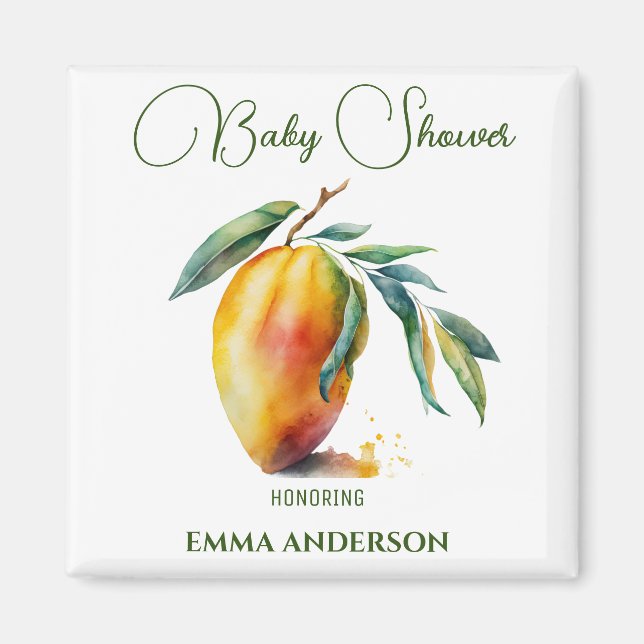 Tropical Mango | Baby Shower Magnet (Front)