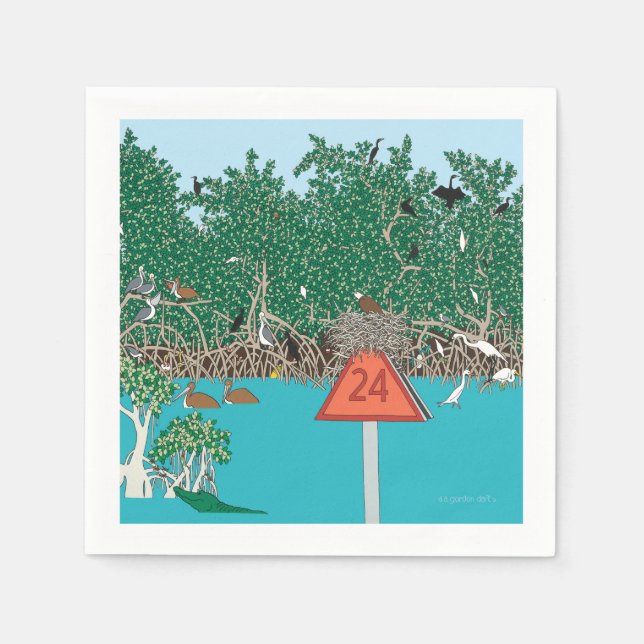 Tropical Mangrove Island  Napkin (Front)