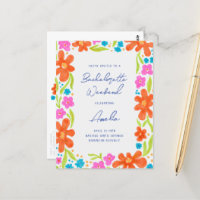Tropical Marker Sketch Flower Border Bachelorette