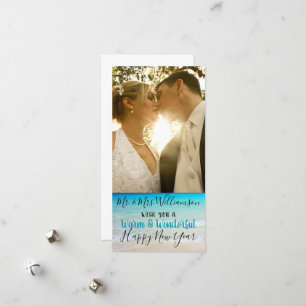 Tropical Married Christmas Mr. Mrs. Photo Card