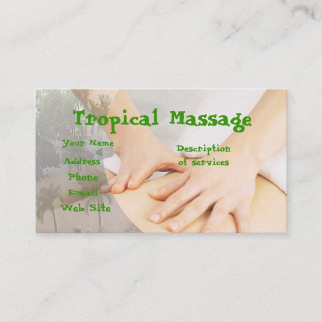 Tropical Massage Business Card (Front)